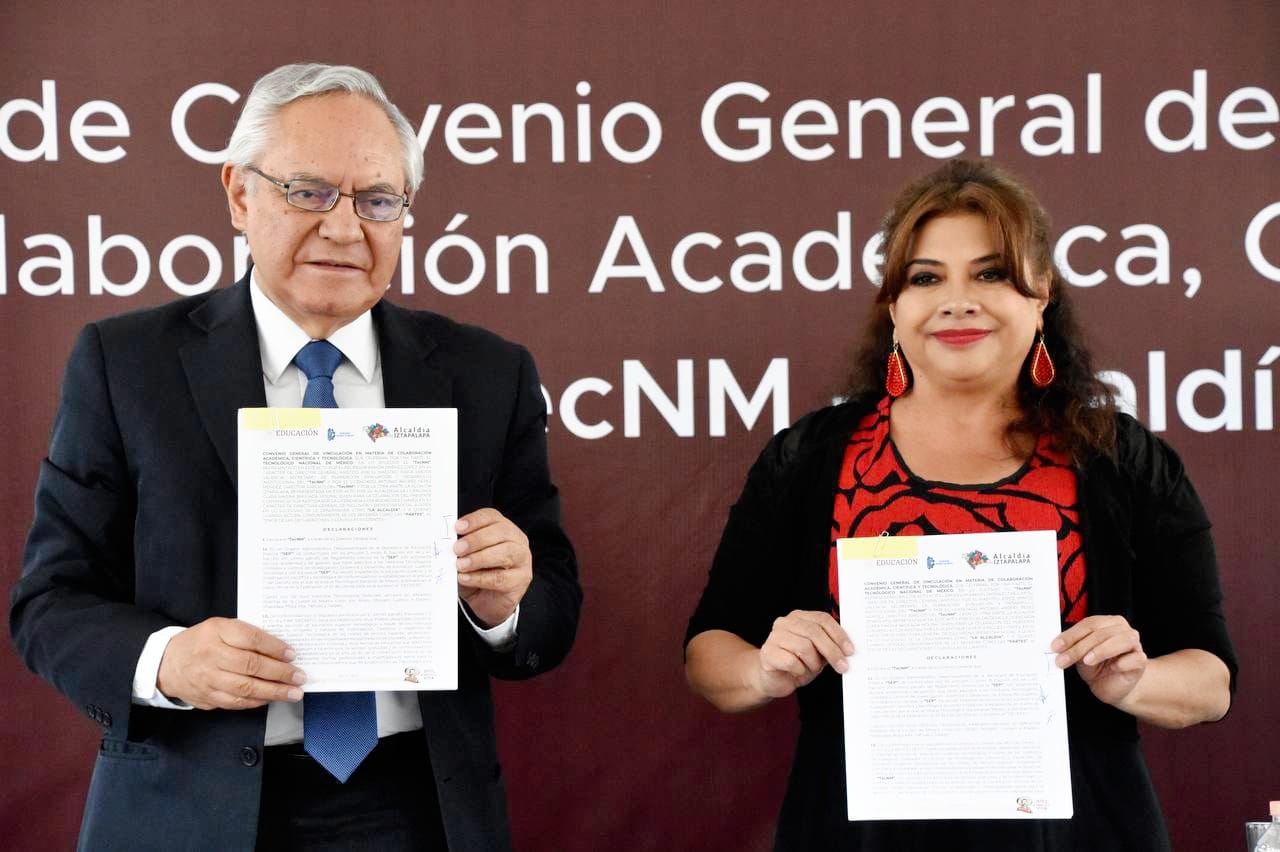 Clara Brugada firmó convenio con Tecnológico Nacional de México para capacitar a personal de la Alcaldía Iztapalapa