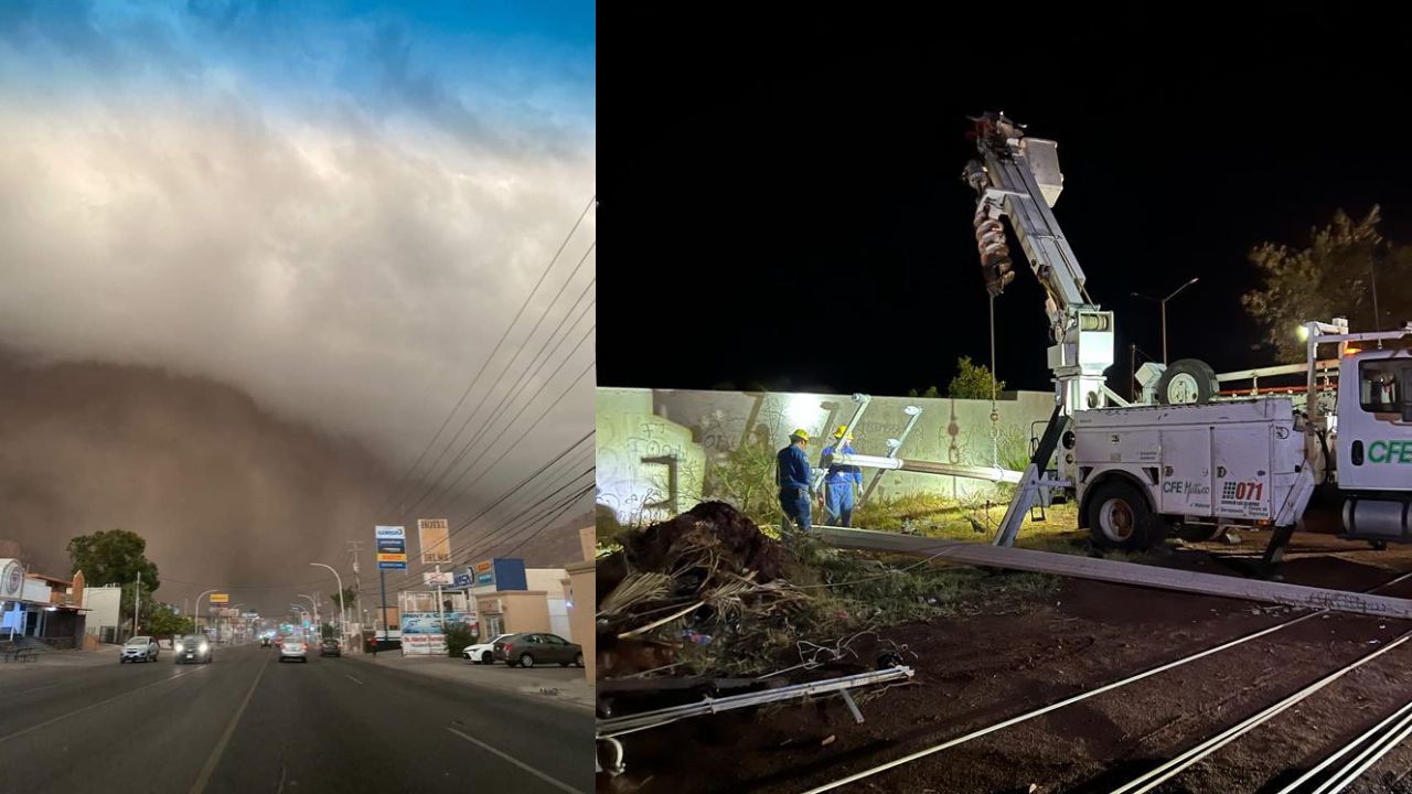 CFE restablece energía eléctrica al 53% de afectados por tormenta de arena en Sonora