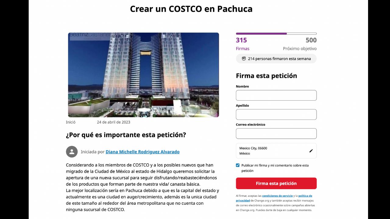 Pachuca quiere su Costco y habitantes hacen petición en Change.org