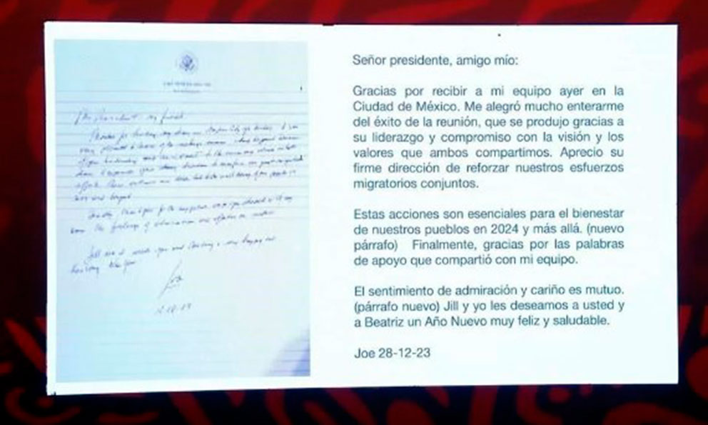 Joe Biden envía carta a López Obrador; ‘gracias por recibir a mi equipo’