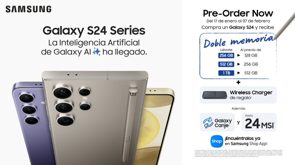 Comienza en México la pre-venta de la nueva serie Galaxy S24