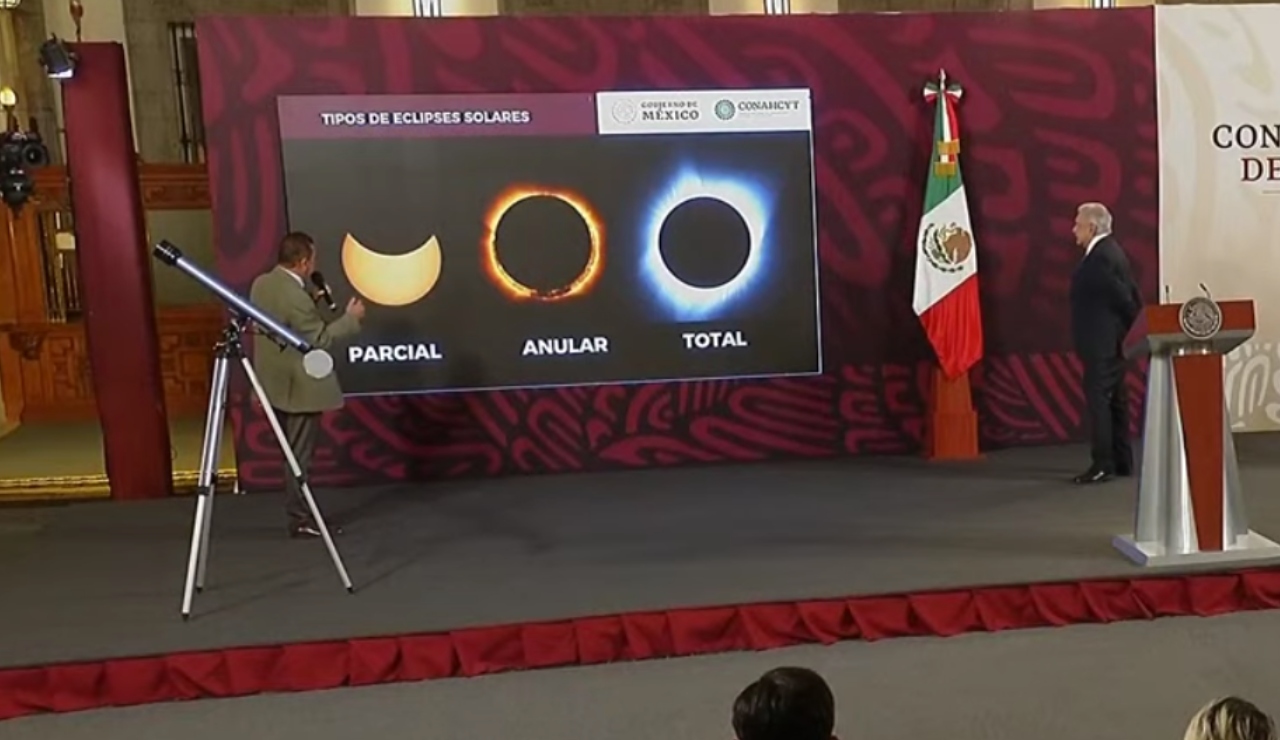 Llama AMLO a medios a difundir medidas de prevensión ante el próximo eclipse