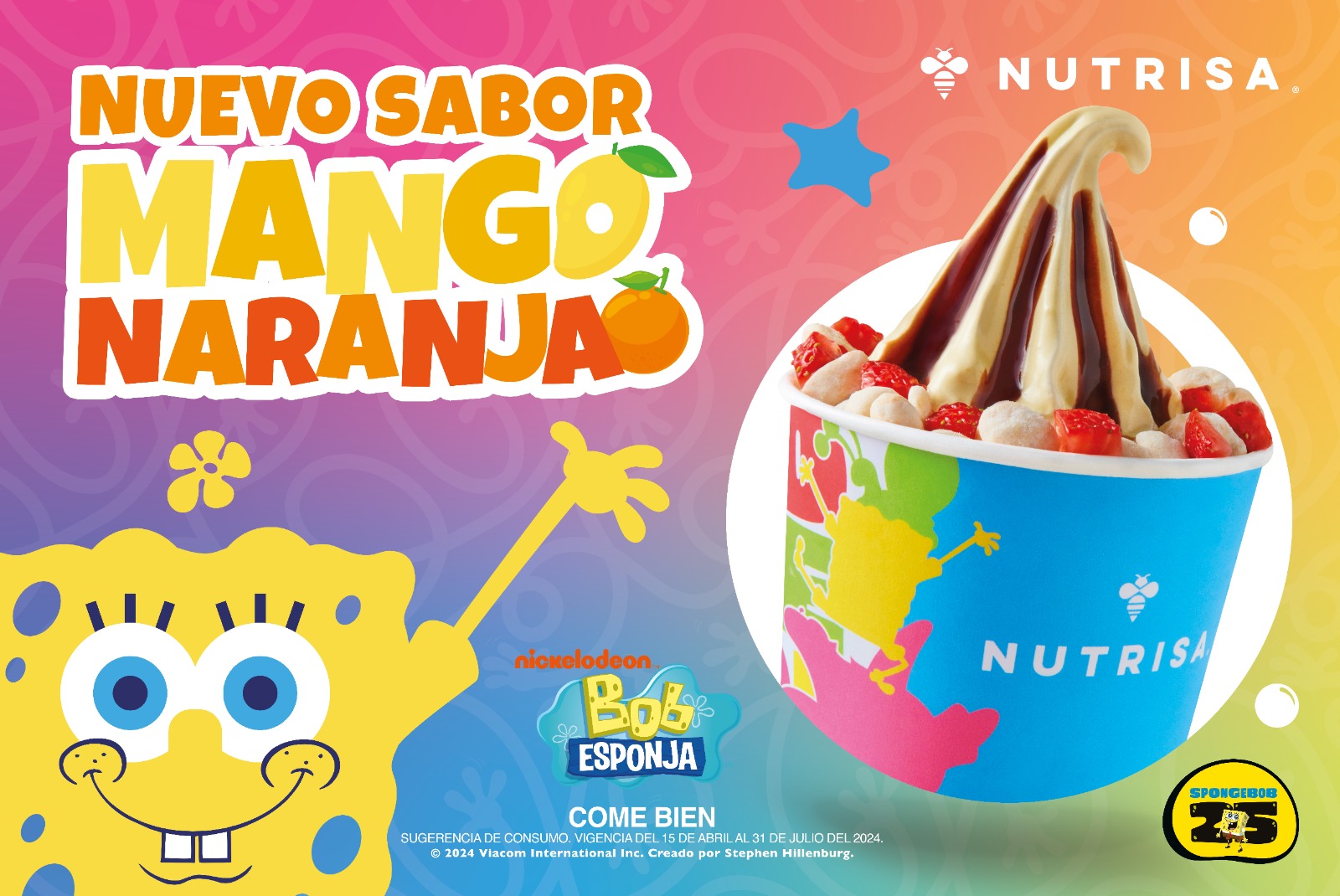 Nutrisa festeja el 25 aniversario de Bob Esponja con nuevo sabor y productos conmemorativos