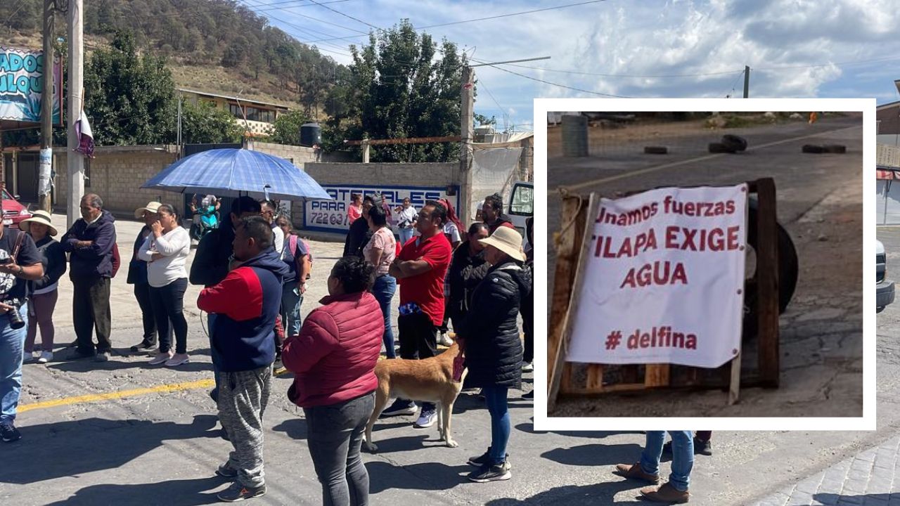 Vecinos de Tilapa cumplen 24 horas de bloqueo en carretera Tenango-Marquesa