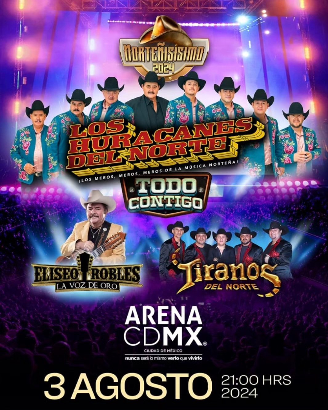 LOS HURACANES DEL NORTE ofrecerán show histórico EN LA ARENA CDMX en agosto