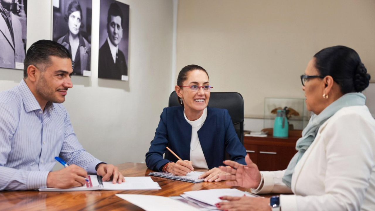 Sheinbaum sostiene reunión con Rosa Icela Rodríguez y García Harfuch