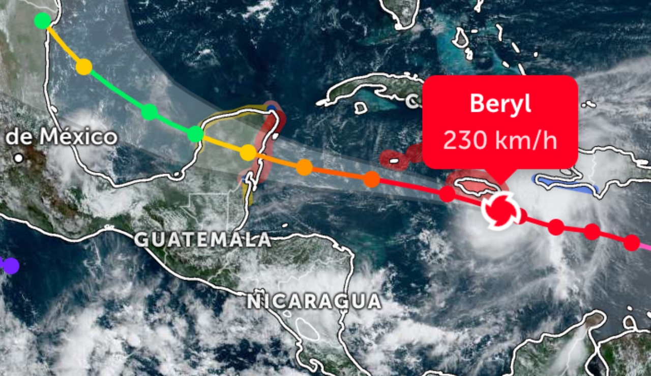 Entre noche de jueves y madrugada del viernes prevén entrada a tierra de ‘Beryl’ a México