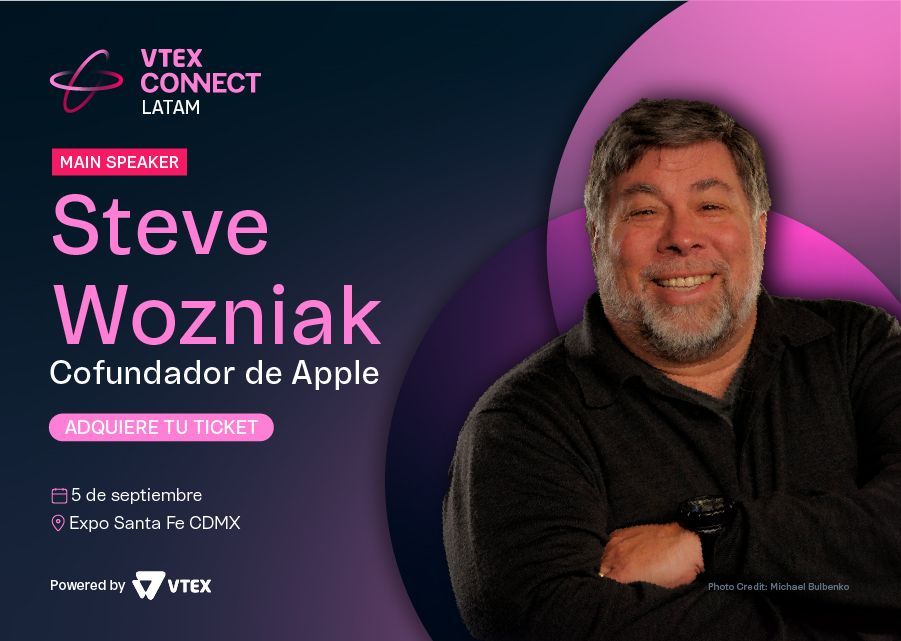 Steve Wozniak estará presente en VTEX CONNECT LATAM