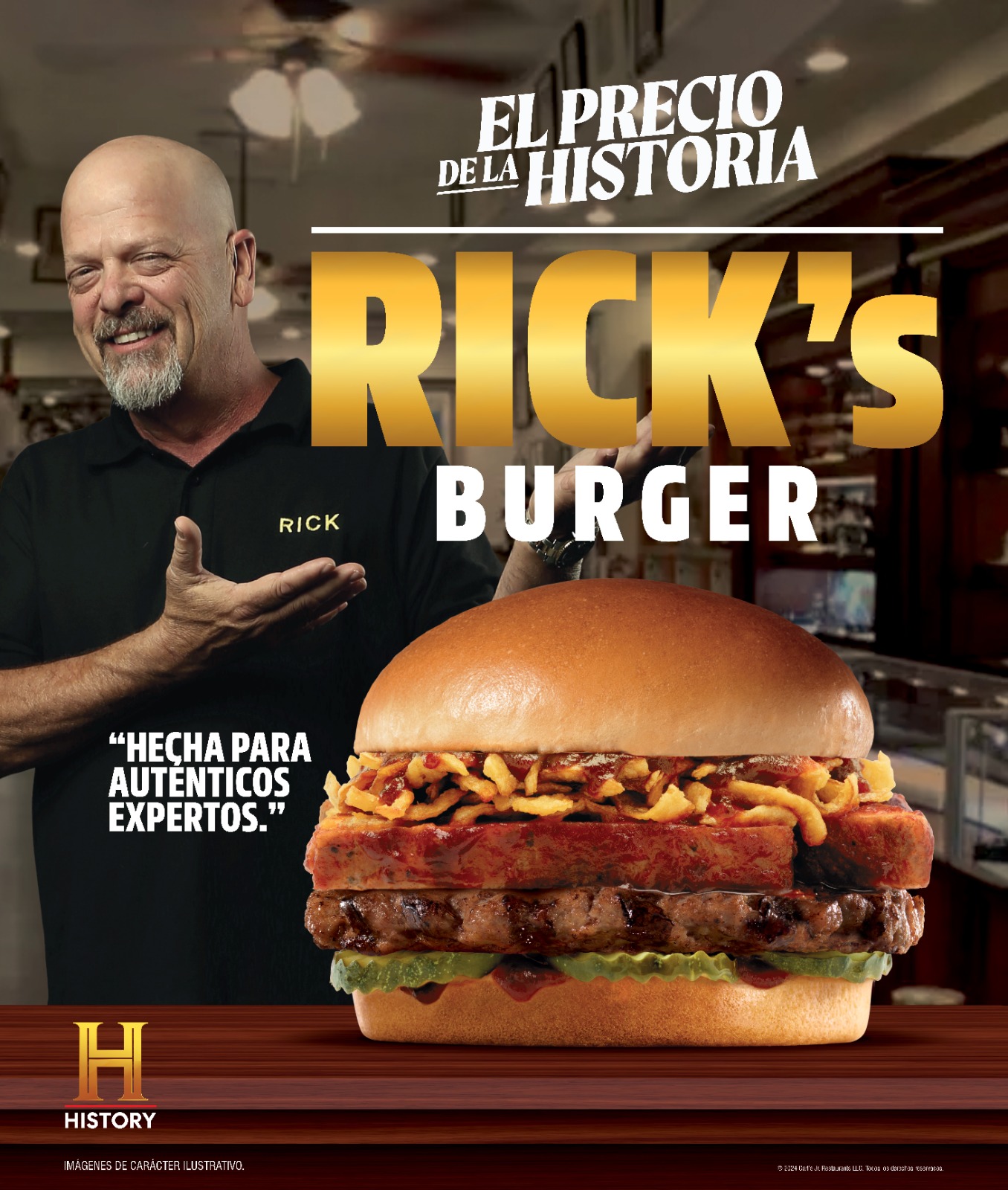 ¡Oye Rick, mira lo que tengo! la nueva y deliciosa Rick’s Burger Llega a Carl’s Jr., desde “El precio de la Historia”