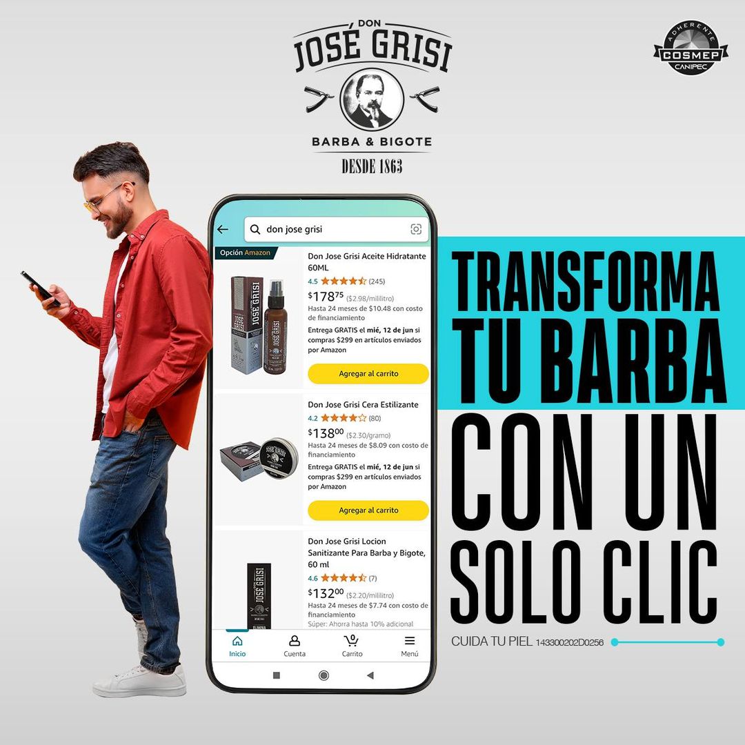 Don José Grisi impulsa su estrategia de e-Commerce de “barbería” en Amazon y MercadoLibre