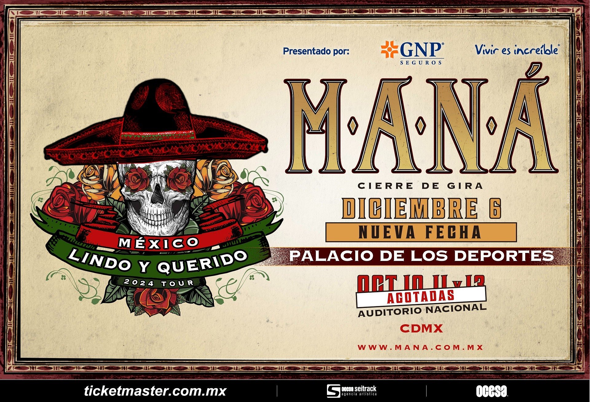 Maná anuncia tres fechas más de su México Lindo y Querido Tour en México