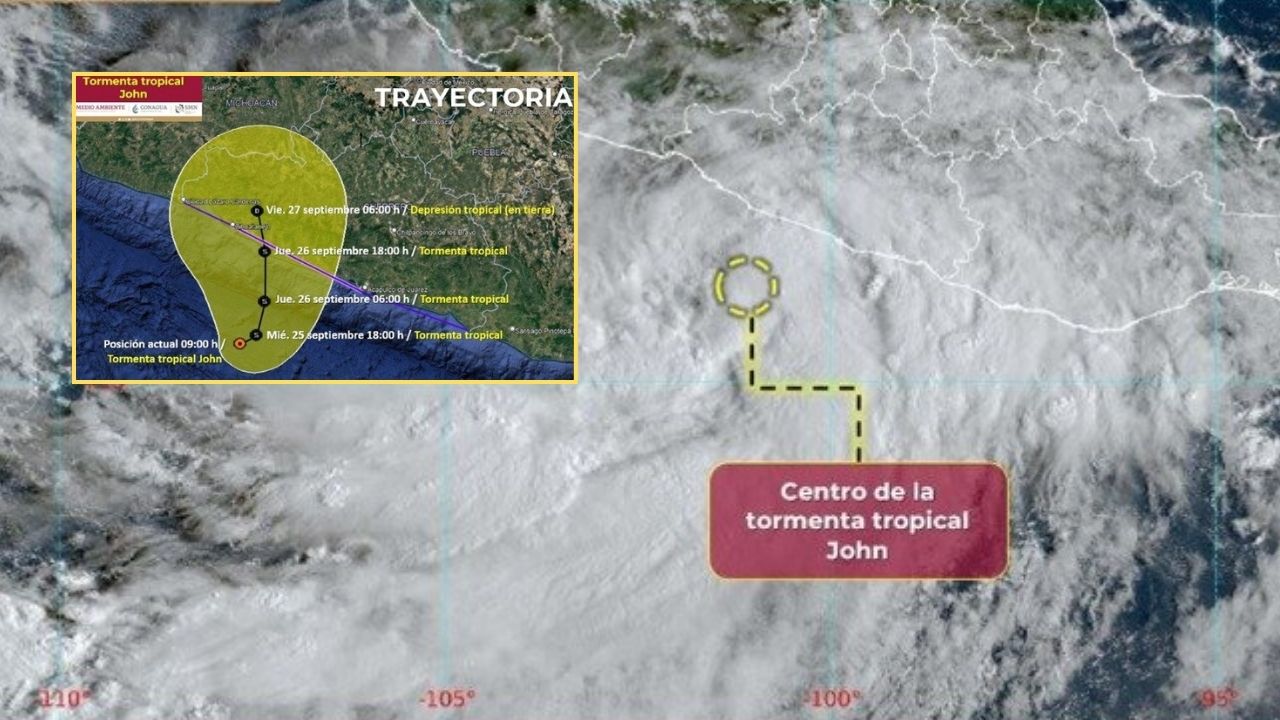 ‘John’ se fortalece y regresa como tormenta tropical enfilando a Guerrero