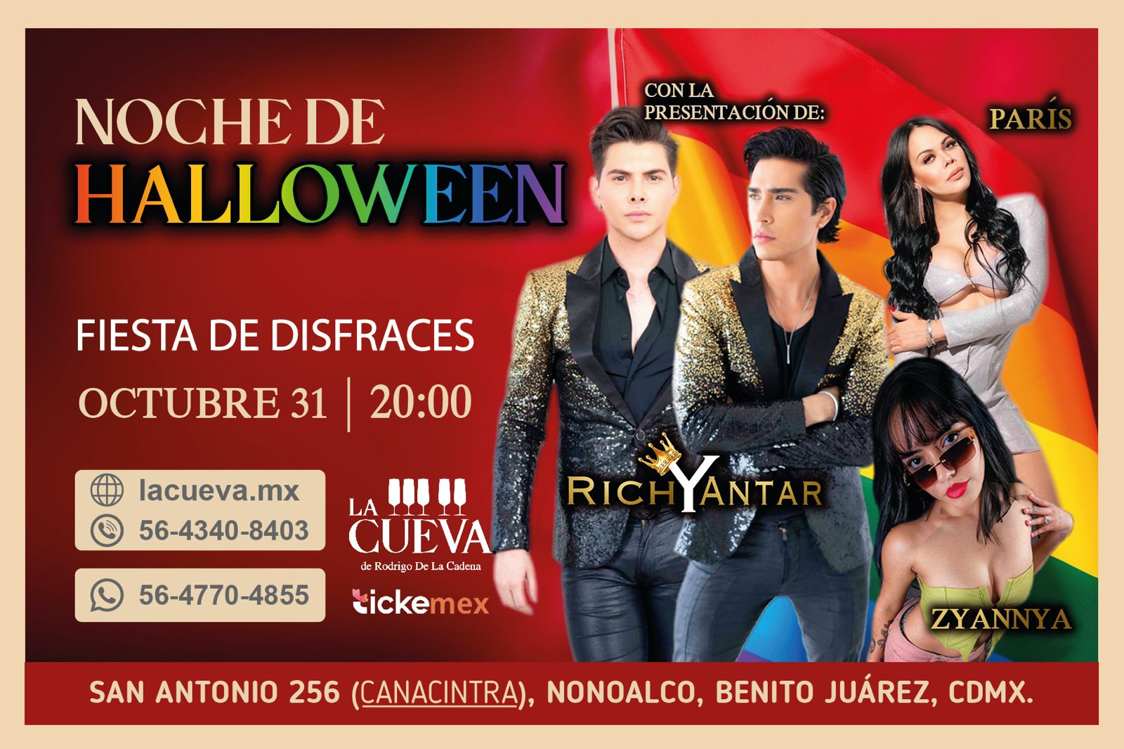 LA CUEVA DE RODRIGO DE LA CADENA presenta su fiesta especial de Halloween este jueves 31 de octubre