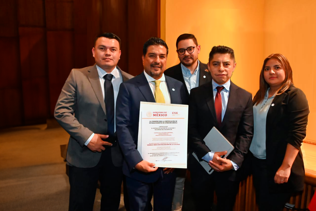 El Centro de la Columna Vertebral, recibió la Certificación del Consejo de Salubridad General