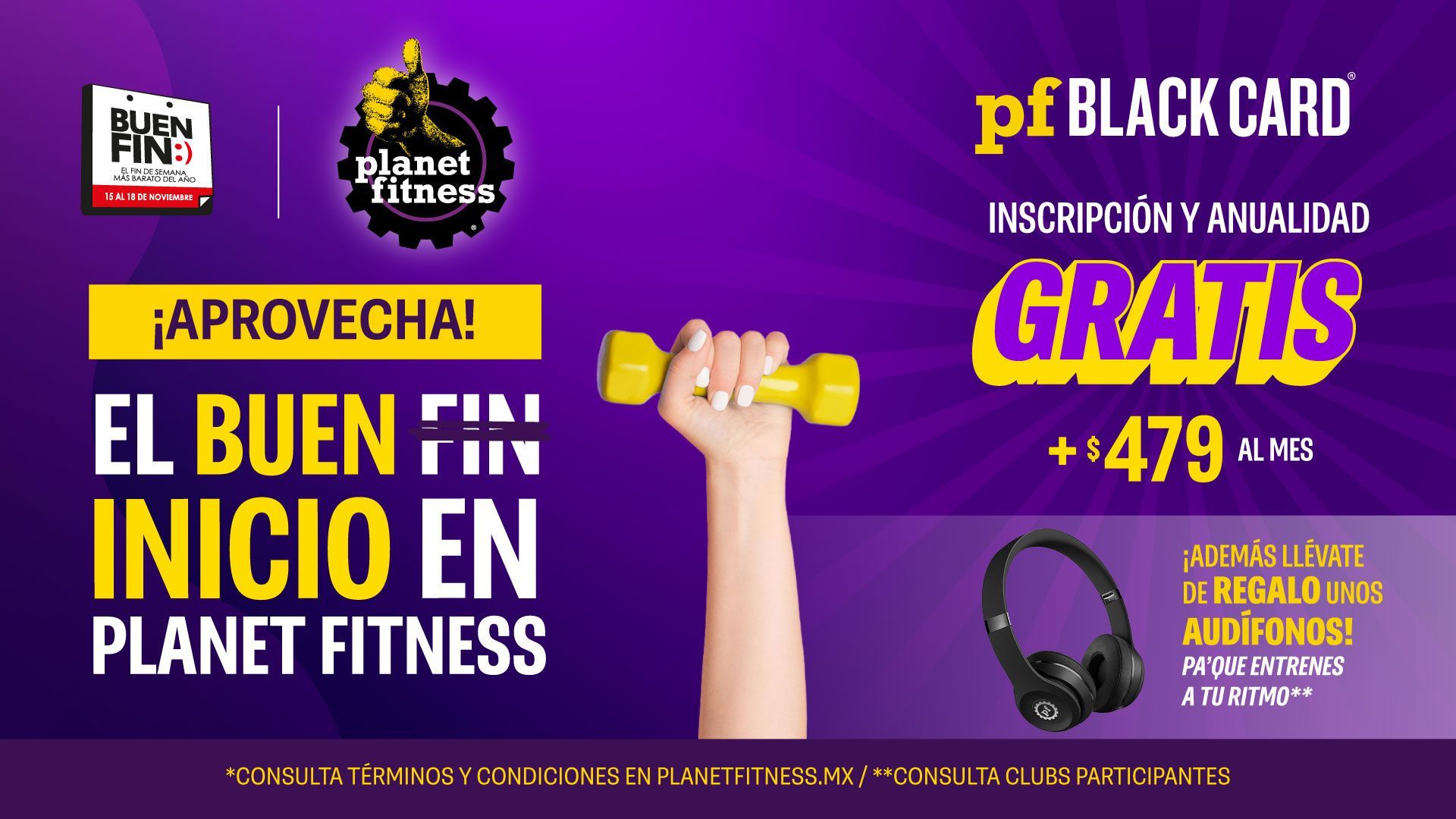 Planet Fitness cierra este 2024 con la mejor promoción del Buen Fin: 0+0