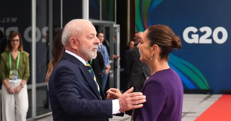 Llega Claudia Sheinbaum a Cumbre del G20, Lula da Silva la recibe